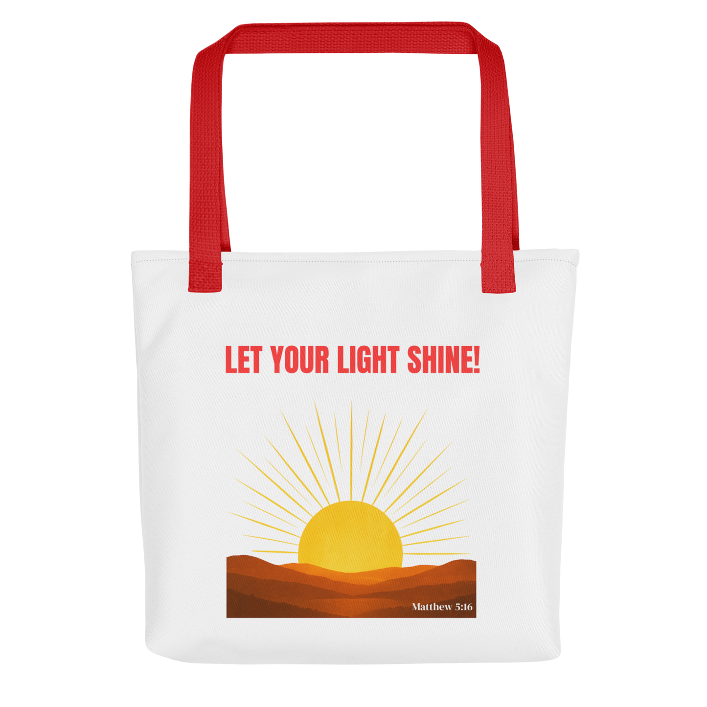 Matthew 5:16 tote bag